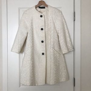 ZARA Off-White Evening Coat Size S